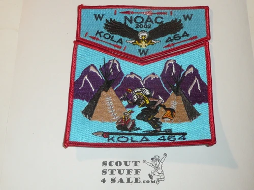 Order of the Arrow Lodge #464 Kola 2002 NOAC 2-piece Flap Patch Set