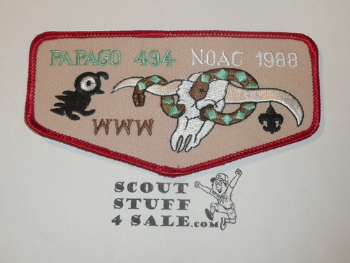 Order of the Arrow Lodge #494 Papago f3 1988 NOAC Flap Patch