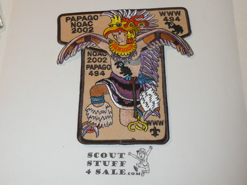 Order of the Arrow Lodge #494 Papago 2002 NOAC 2 piece Flap Patch Set
