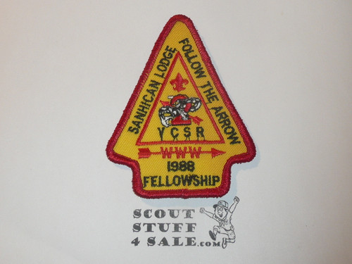 Order of the Arrow Lodge #2 Sanhican 1988 Fellowship Patch