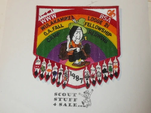 Order of the Arrow Lodge #21 Wulakamike 1987 Fellowship Patch
