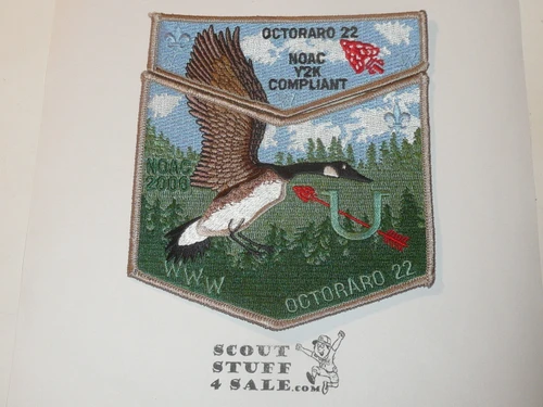 Order of the Arrow Lodge #22 Octoraro 2000 NOAC 2 piece Flap Patch Set - Scout