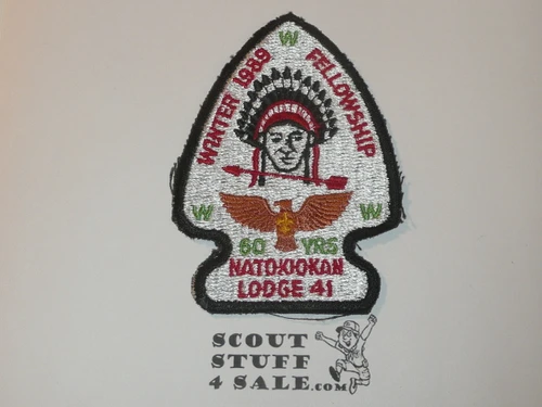Order of the Arrow Lodge #41 Natokiokan 1989 Winter Fellowship Patch