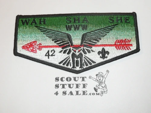Order of the Arrow Lodge #42 Wah-Sha-She s30 Flap Patch - Boy Scout