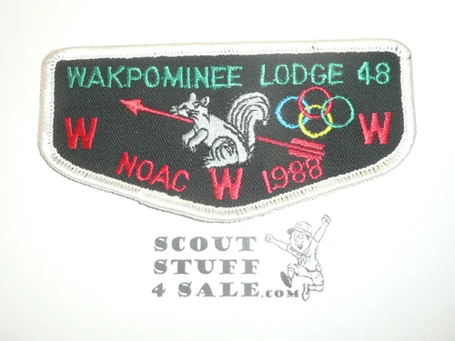 Order of the Arrow Lodge #48 Wakpominee f4 1988 NOAC Flap Patch