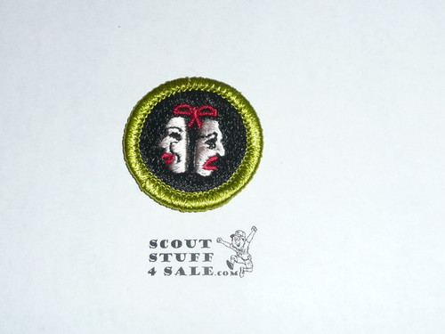 Theater - Type H - Fully Embroidered Plastic Back Merit Badge (1972-2002)