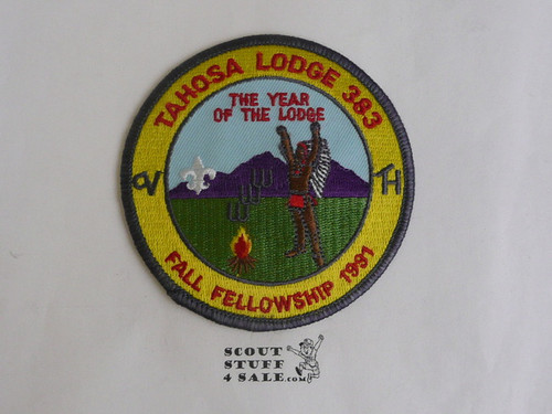 Order of the Arrow Lodge #383 Tahosa 1991 Fellowship Patch