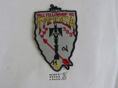 Order of the Arrow Lodge #383 Tahosa 1986 Fellowship Patch