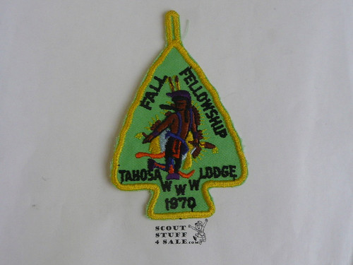 Order of the Arrow Lodge #383 Tahosa 1970 Fellowship Patch