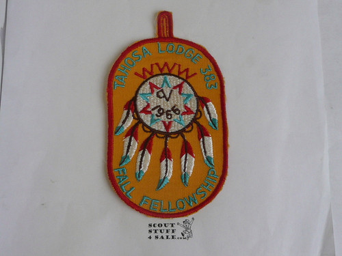 Order of the Arrow Lodge #383 Tahosa 1966 Fellowship Patch