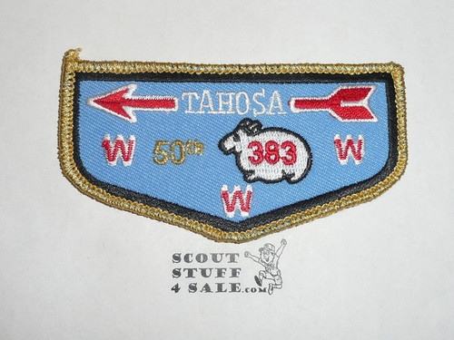 Order of the Arrow Lodge #383 Tahosa f9 Flap Patch, 50th Anniversary