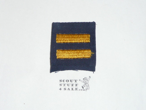 Two Bar Cub Scout Position Patch, 1940's no bdr on twill with material folded under, used