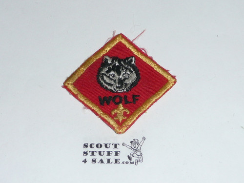 Wolf Cub Scout Rank, twill, 70's-2000's, lt use