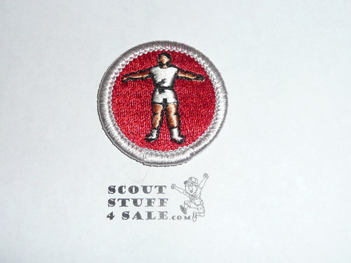 Personal Fitness (silver bdr) - Type H - Fully Embroidered Plastic Back Merit Badge (1972-2002)