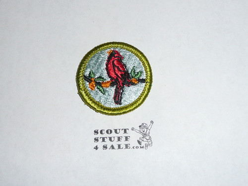 Bird Study - Type H - Fully Embroidered Plastic Back Merit Badge (1972-2002)