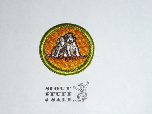 Dog Care - Type H - Fully Embroidered Plastic Back Merit Badge (1972-2002)