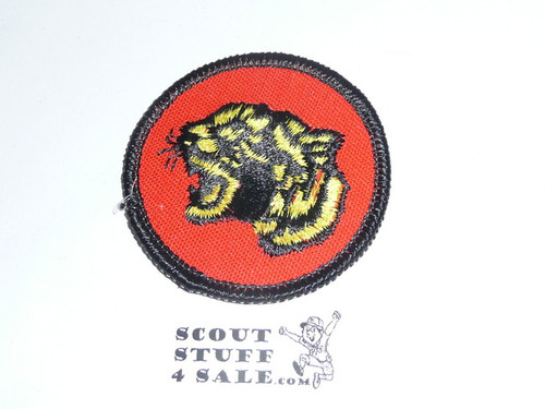 Tiger Patrol Medallion, Orange Twill with paper back, 1972-1989