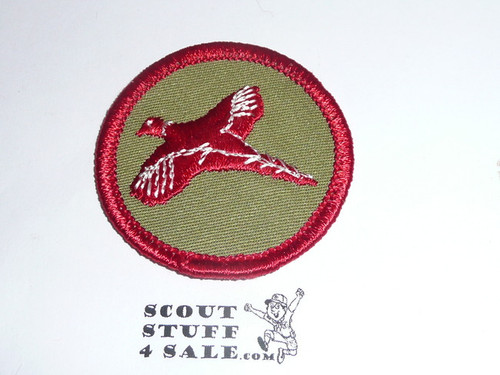 Pheasant Patrol Medallion, Olive Twill with plastic back, 1972-1989