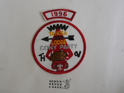 Order of the Arrow Lodge #383 Tahosa Lodge Cony Party 1996 Segment Patch, Only Segment Included