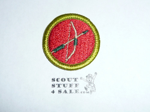 Archery - Type H - Fully Embroidered Plastic Back Merit Badge (1972-2002)