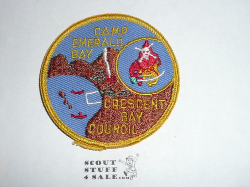 1959-1960 Camp Emerald Bay Patch, no person in upper canoe variety