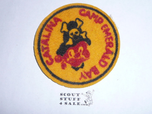 1952-1953 Camp Emerald Bay FELT Patch, Yellow, MINT