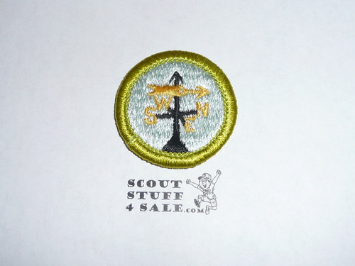 Weather - Type H - Fully Embroidered Plastic Back Merit Badge (1972-2002)
