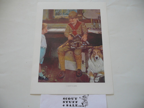 Norman Rockwell, A Scout is Kind, 11x14 On Heavy Cardstock