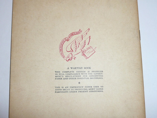 Basketry Merit Badge Pamphlet, Type 5, Red/Wht Cover, Wartime Book, 4-44 Printing