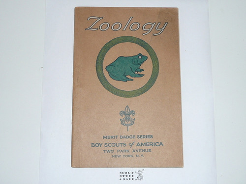 Zoology Merit Badge Pamphlet, Type 3, Tan Cover, 2-36 Printing