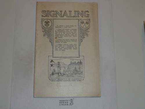 Signaling Merit Badge Pamphlet, Type 2, White Cover, 1924 Printing