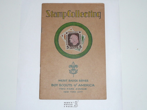 Stamp Collecting Merit Badge Pamphlet, Type 3, Tan Cover, 1-35 Printing