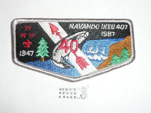 Order of the Arrow Lodge #407 Navando Ikeu s20 Flap Patch - Boy Scout