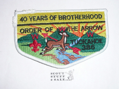 Order of the Arrow Lodge #386 Tuckahoe s6 Flap Patch - bdr damage at upper left edge