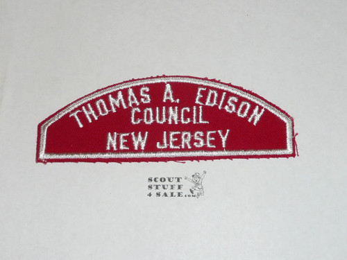 Thomas A. Edison Council Red/White Council Shoulder Patch - Boy Scout