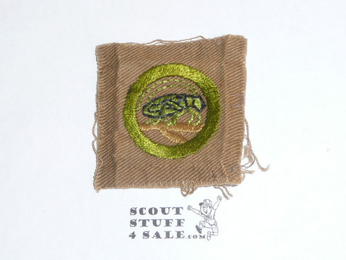 Insect Life - Type A - Square Tan Merit Badge (1911-1933), lt use