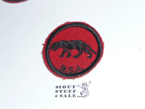 Panther Patrol Medallion, Felt w/BSA & Solid Black Ring back, 1933-1939