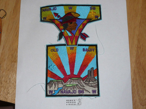 Order of the Arrow Lodge #98 Navajo s25+x5 2-piece Flap Patch set - Boy Scout