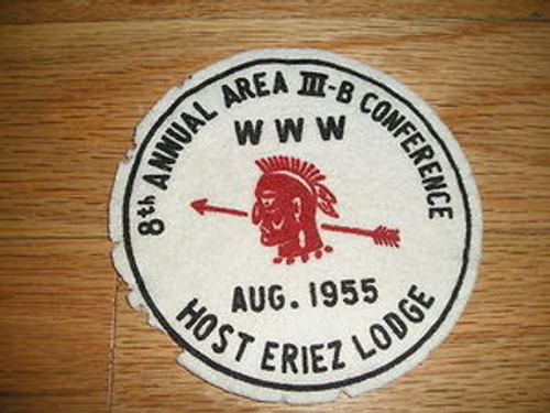 Area 3B (III-B) 1955 O.A. Conference Felt Patch - Scout