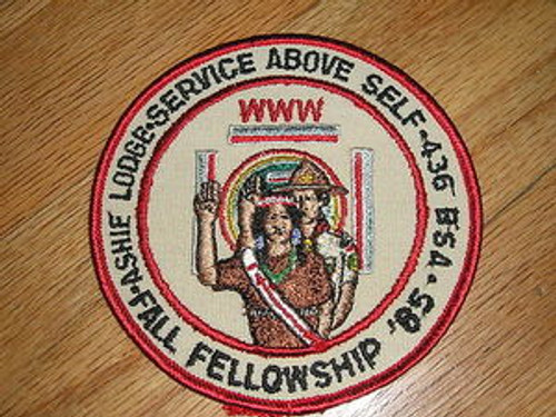 Order of the Arrow Lodge #436 Ashie 1985 Fellowship Patch - Scout