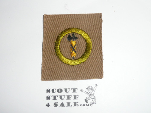 Civics - Type A - Square Tan Merit Badge (1911-1933)