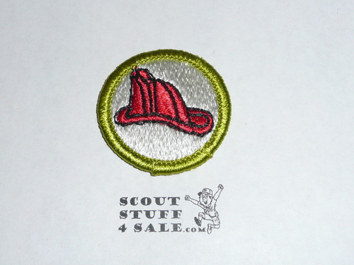 Firemanship - Type G - Fully Embroidered Cloth Back Merit Badge (1961-1971)