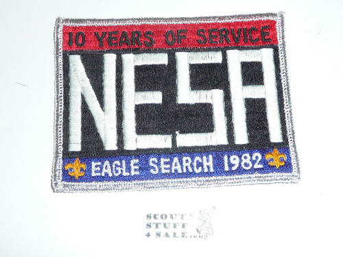 National Eagle Scout Association, 10th Anniversary, 1982 Eagle Scout Search Patch, Silver mylar Bdr