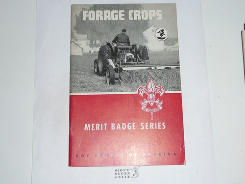 Forage Crops Merit Badge Pamphlet, Type 6, Picture Top Red Bottom Cover, 1-66 Printing