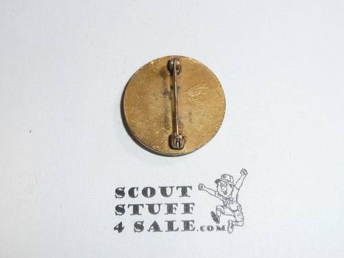 Assistant Scoutmaster Collar Brass, Tall Crown, Spin Lock Back, 1930's