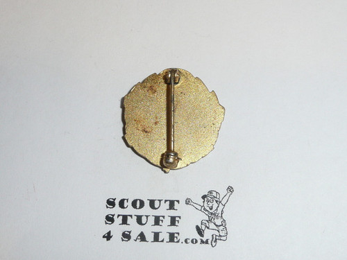 National Council Staff Collar Brass, Tall Crown, Vertical Spin Lock Clasp, 1940's, minimal wear