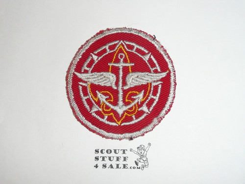 Universal Senior Scout  and Explorer Emblem Patch on Red (EX-07), CAW Design.