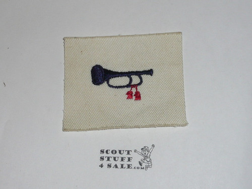 Sea Scout Position Patch, Bugler on White Twill, 1960's