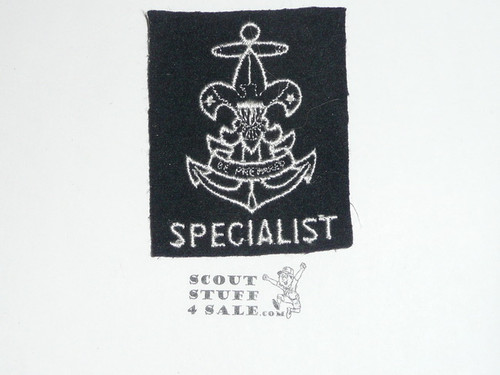 Sea Scout Position Patch, Specialist on blue felt, 1960's, MINT