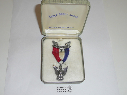 Eagle Scout Medal In Presentation Box, Robbins 4 1955-1969, Sterling Silver, UNUSED